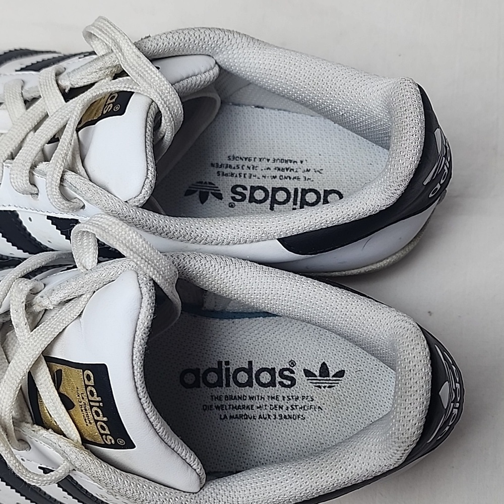 Adidas Superstar Black White Shell Toe Sneakers C77124 Mens Size 7 - Picture 8 of 9